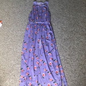 Purple maxi dress with slit